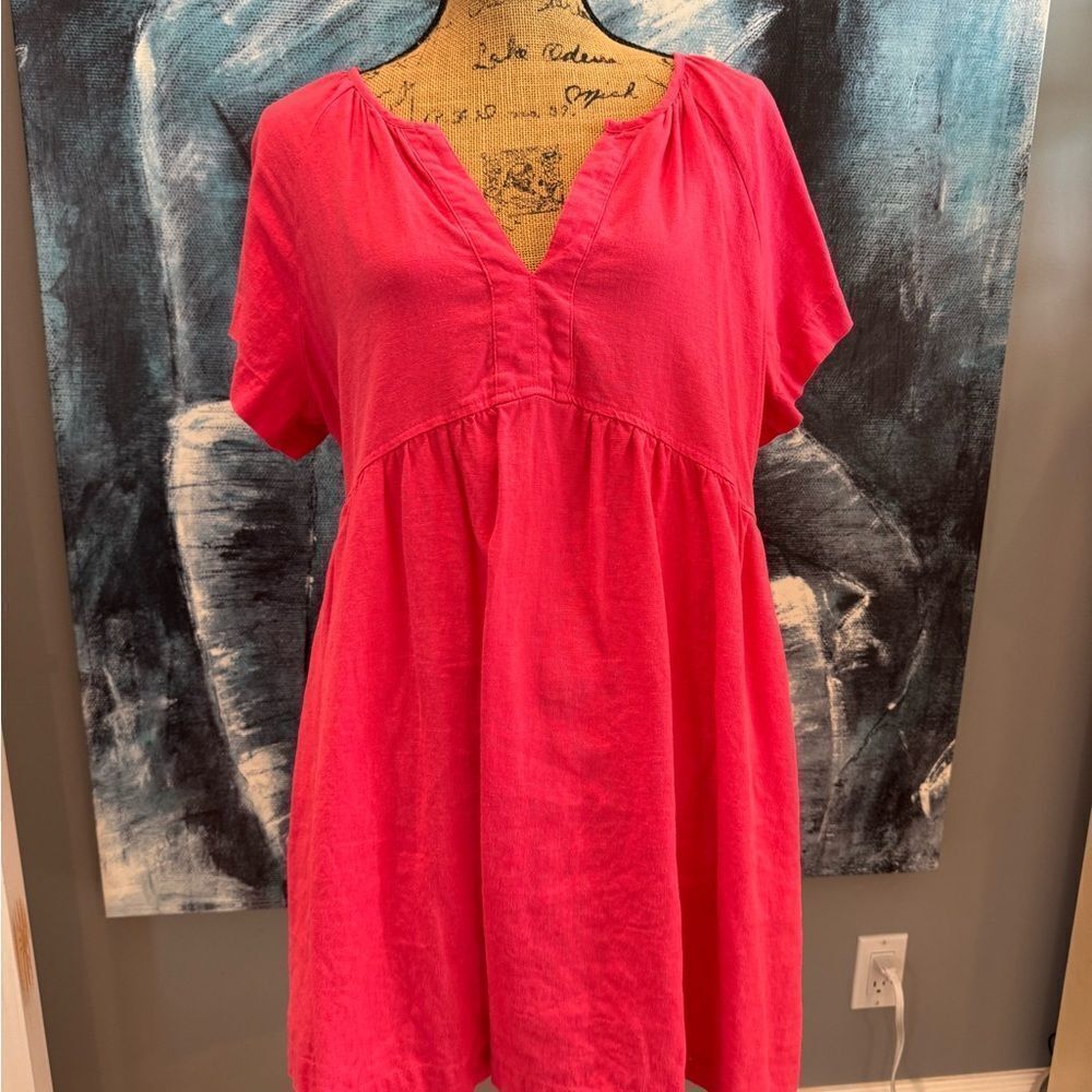 Women's Pink V-Neck Dress